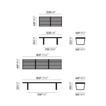 Banco Nelson Bench Vitra medidas Banco Nelson Bench Vitra medidas