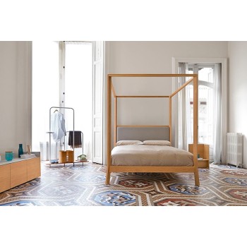 dormitorio con Cama con dosel Breda madera de roble de Punt Mobles dormitorio con Cama con dosel Breda madera de roble de Punt Mobles