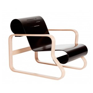 Sillón Paimio 41 asiento lacado negro de Artek