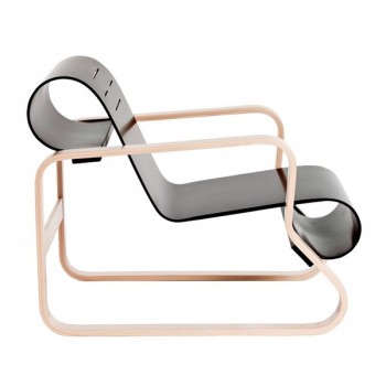 perfil Sillón Paimio 41 asiento lacado negro de Artek perfil Sillón Paimio 41 asiento lacado negro de Artek