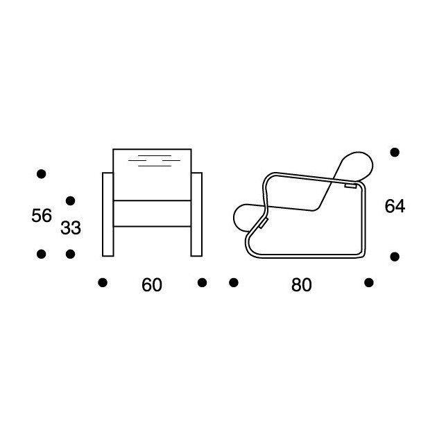 dimensiones Sillón Paimio 41 de Artek