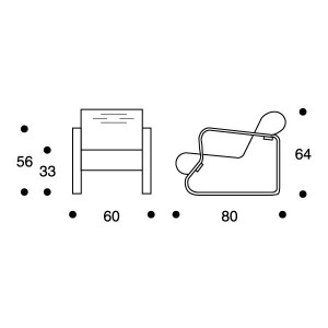 dimensiones Sillón Paimio 41 de Artek