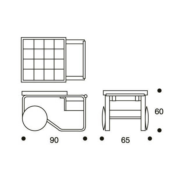 dimensiones Tea Trolley 900 de Artek