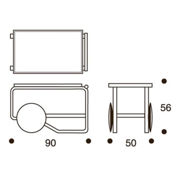 dimensiones Tea Trolley 901 de Artek dimensiones Tea Trolley 901 de Artek