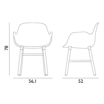 dimensiones Silla Form con brazos nogal Normann Copenhagen dimensiones Silla Form con brazos nogal Normann Copenhagen