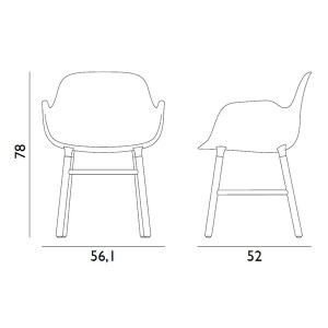 dimensiones Silla Form con brazos nogal Normann Copenhagen