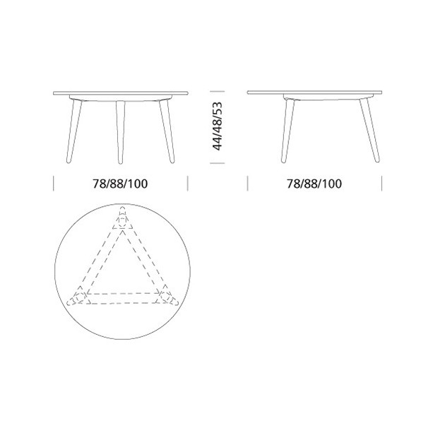 Dimensiones mesa CH008 de Carl Hansen. moisés showroom