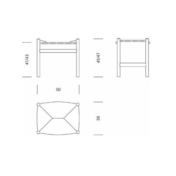 tabouret CH53 Carl Hansen & Son tabouret CH53 Carl Hansen & Son
