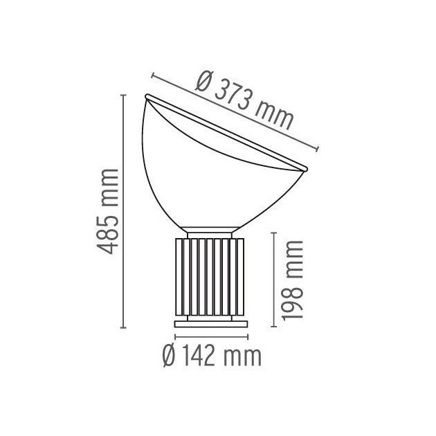 Lámpara Taccia Small Flos medidas