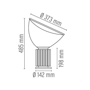 Lámpara Taccia Small Flos medidas