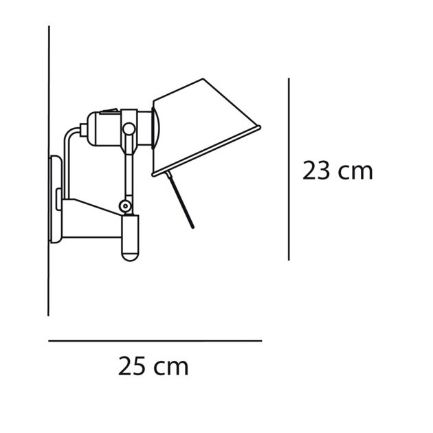 dimensiones aplique de pared Tolomeo Faretto Artemide