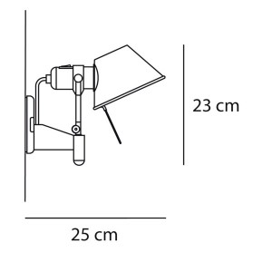 dimensiones aplique de pared Tolomeo Faretto Artemide