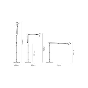 dimensiones lámpara de pie Tolomeo  Artemide