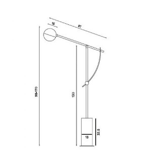 medidas Lámpara de pie Balancer Northern Lighting.