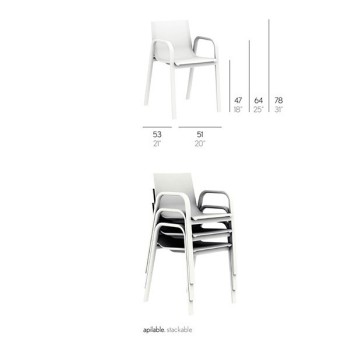 Chaise empilable avec accoudoirs Gandia Blasco Chaise empilable avec accoudoirs Gandia Blasco