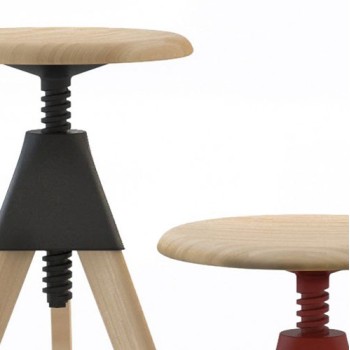 detalle Taburete Jerry Wild Bunch de Magis madera y negro detalle Taburete Jerry Wild Bunch de Magis madera y negro