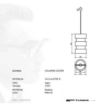 Lampe colonne Cister Ø 33 - TUNDS Lampe colonne Cister Ø 33 - TUNDS