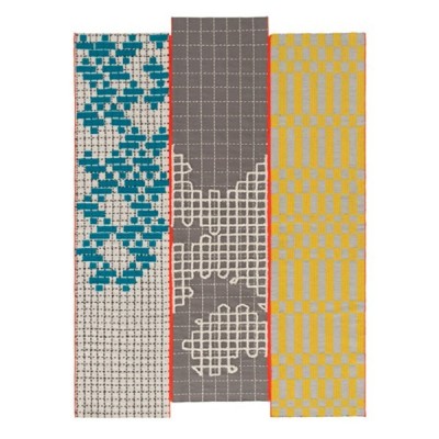 Turquoise Bands Rug - Gan Rugs Turquoise Bands Rug - Gan Rugs