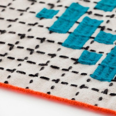 Turquoise Bands Rug - Gan Rugs Turquoise Bands Rug - Gan Rugs