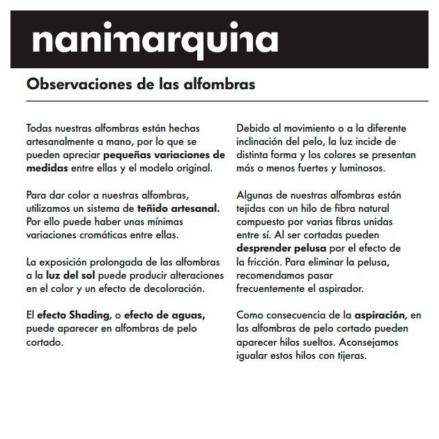 información producto Alfombra Quill Nanimarquina