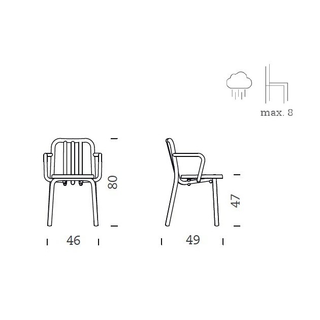 dimensiones Silla Tube de Punt Mobles