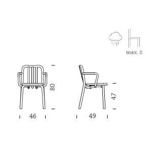 dimensiones Silla Tube de Punt Mobles