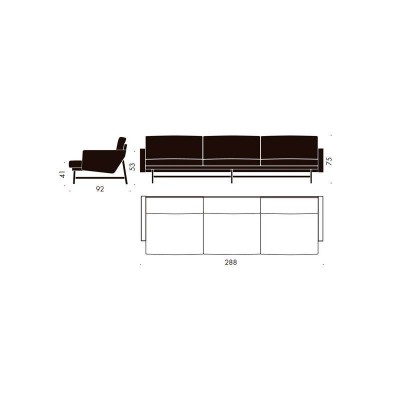 Sofá Lissoni de 3 lugares em Fritz Hansen Sofá Lissoni de 3 lugares em Fritz Hansen