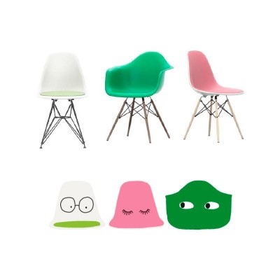 Eames Plastic Chair DSW tapizada rosa Eames Plastic Chair DSW tapizada rosa