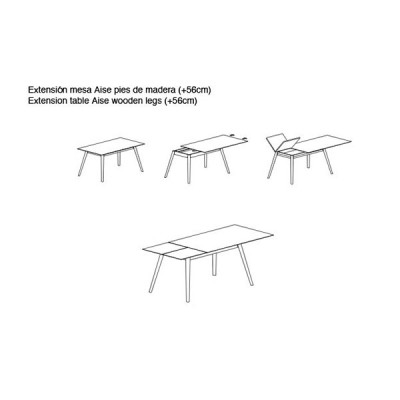 Aise Table rectangulaire Extensible - Treku