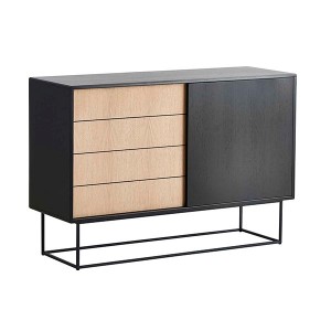 Virka High Sideboard negro - Woud