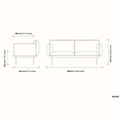 sofa 2 plazas Nakki Woud sofa 2 plazas Nakki Woud