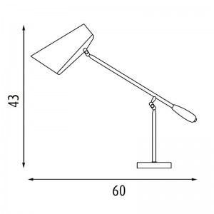 medidas Lámpara de mesa Birdy de Northern Lighting. Disponible en Moisés showroom