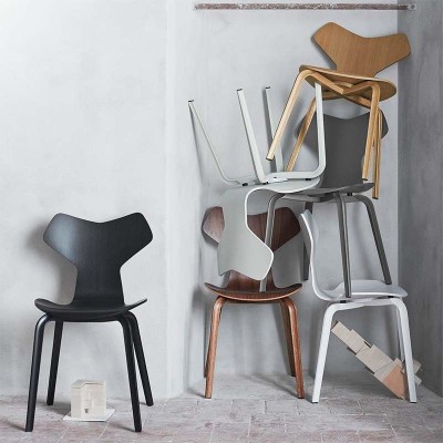 Sedia Grand Prix Frontale Imbottita - Fritz Hansen Sedia Grand Prix Frontale Imbottita - Fritz Hansen