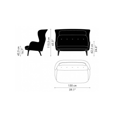Sofá Ro de Fritz Hansen Sofá Ro de Fritz Hansen