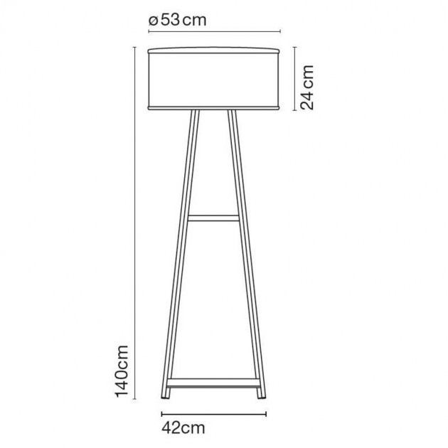 dimensiones Lámpara de pie Cala 140 outdoor Marset