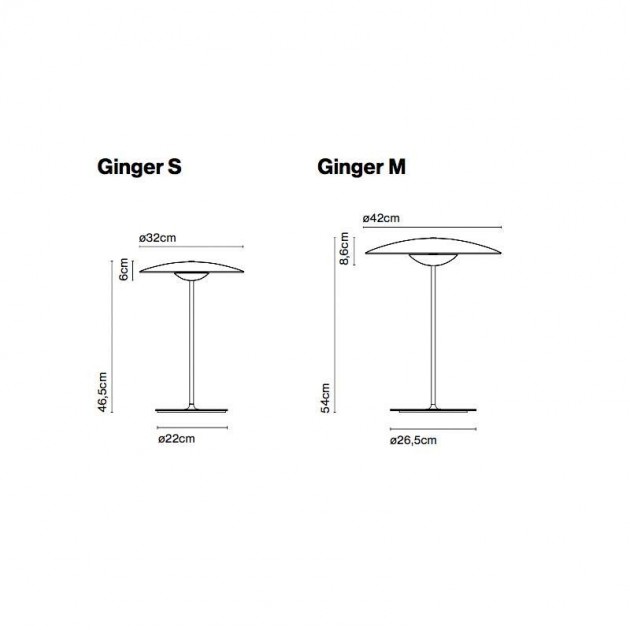 dimensiones lámpara sobremesa Ginger M Marset