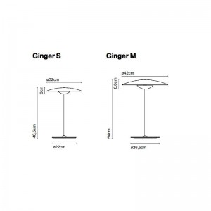 dimensiones lámpara sobremesa Ginger M Marset