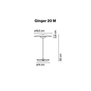 dimensiones lámpara sobremesa Marset Ginger 20M dimensiones lámpara sobremesa Marset Ginger 20M