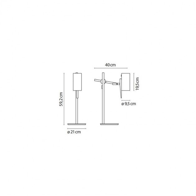 dimensiones lámpara de sobremesa Scantling S Marset