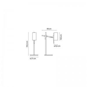 dimensiones lámpara de sobremesa Scantling S Marset