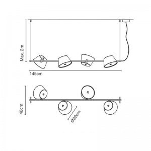 dimensiones Lámpara de suspensión TamTam 4 Marset