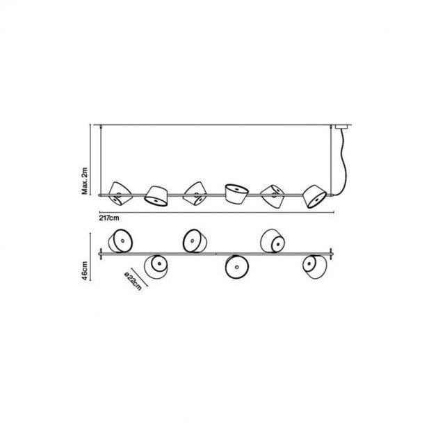 dimensiones Lámpara de suspensión TamTam6 Marset