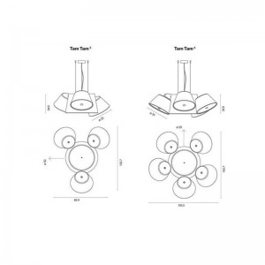 dimensiones Lampara suspensión Tamtam3 Marset