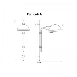 dimensiones Aplique de pared Funiculí A de Marset