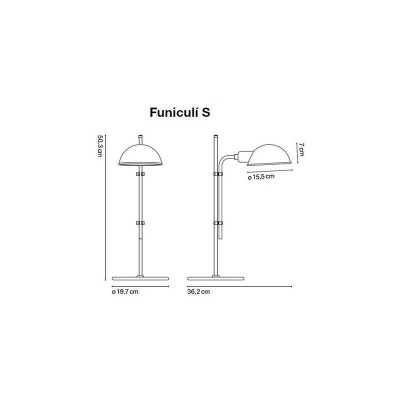dimensiones Lámpara de mesa Funiculí S Marset