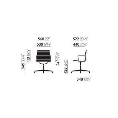 Cadeira de estofamento Hopsak Aluminum EA 104 - Vitra