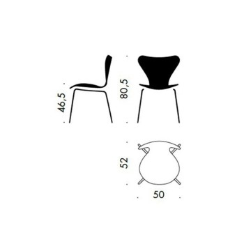 Sedia Serie 7 in frassino tinto Fritz Hansen Sedia Serie 7 in frassino tinto Fritz Hansen