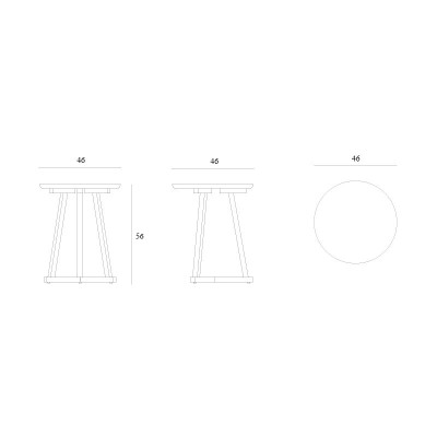 Mesa auxiliar Tripod roble negro Ethnicraft Mesa auxiliar Tripod roble negro Ethnicraft