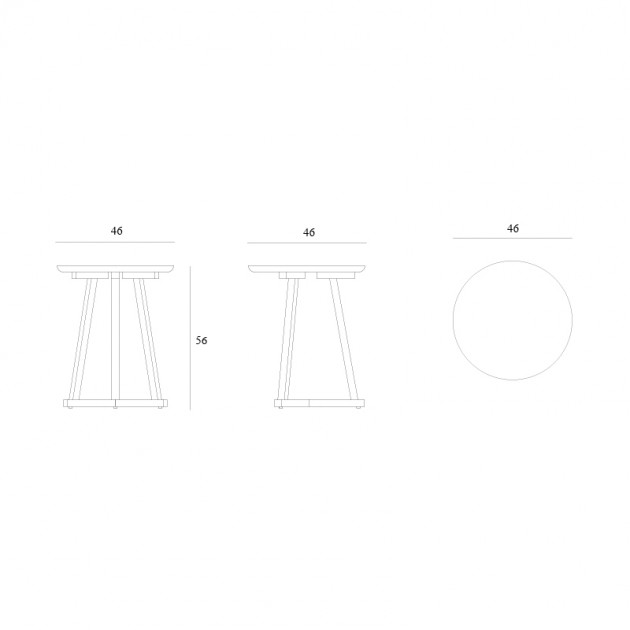 Mesa auxiliar Tripod roble negro Ethnicraft