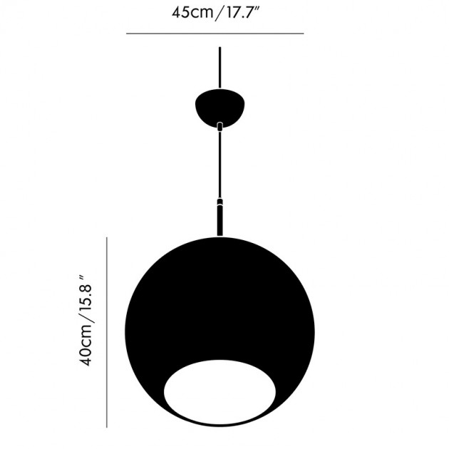 Lámpara Cooper Round Ø 45 Tom Dixon medidas